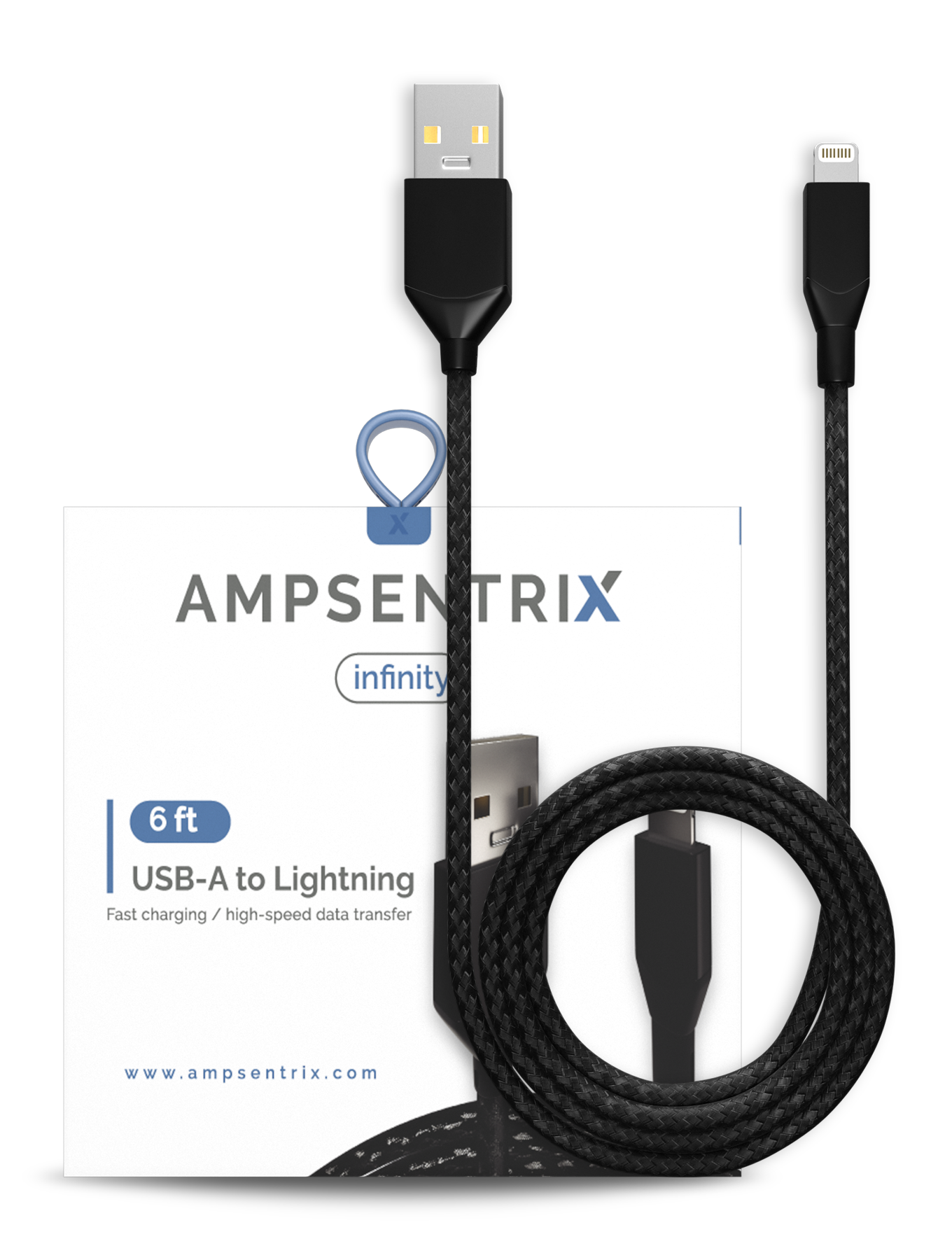 AmpSentrix Matrix Charging Cable (USB/Lightning)